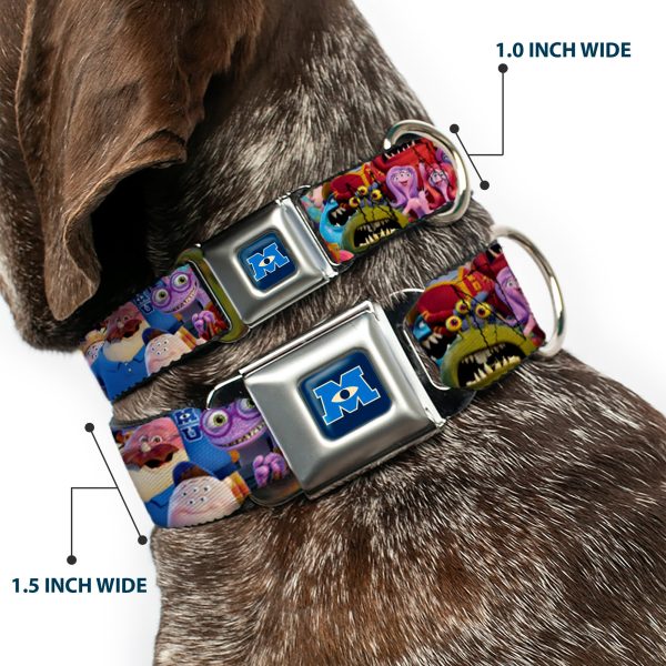 Monsters University Logo Full Color Blue White Seatbelt Buckle Collar - Monsters University Monsters Stacked Hot on Sale - Image 2
