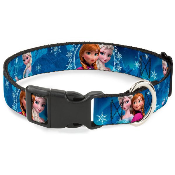 Plastic Clip Collar - Anna & Elsa Poses Castle & Mountains Blues Online Hot Sale