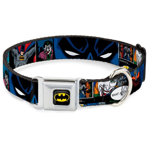 Batman Full Color Black Yellow Seatbelt Buckle Collar - Batman & Joker Comic Strip For Discount