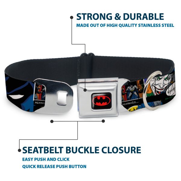 Batman Full Color Black Yellow Seatbelt Buckle Collar - Batman & Joker Comic Strip For Discount - Image 4