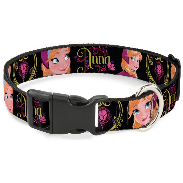 Plastic Clip Collar - ANNA Poses Anna Monogram Heart Cameo Pinks Yellow For Discount