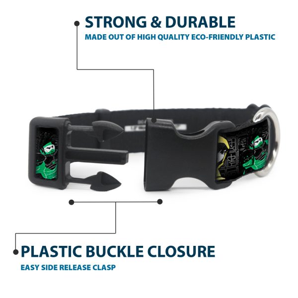 Plastic Clip Collar - Big Hero 6 Group Action Pose Name Blocks Black Gray Multi Color Online now - Image 4
