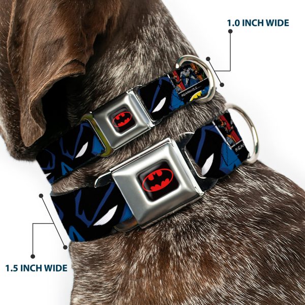 Batman Full Color Black Yellow Seatbelt Buckle Collar - Batman & Joker Comic Strip For Discount - Image 2