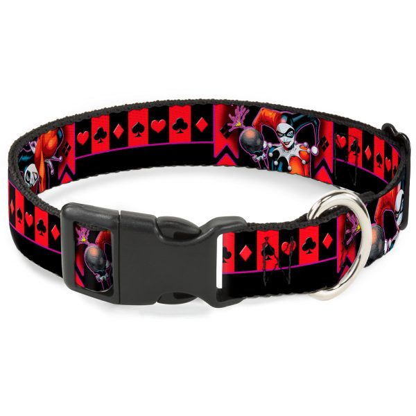 Plastic Clip Collar - HARLEY QUINN Bomb Poses Suits Black Purple Red on Sale