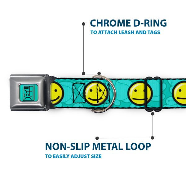 BAYMAX Hanko Full Color Turquoise Black Seatbelt Buckle Collar - Baymax Mood Expressions Baymax Scattered Turquoise Online now - Image 5