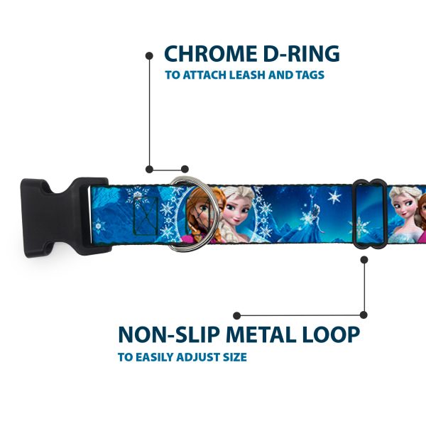 Plastic Clip Collar - Anna & Elsa Poses Castle & Mountains Blues Online Hot Sale - Image 5