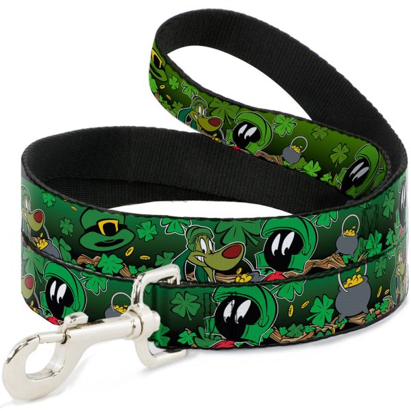 Dog Leash - Marvin the Martian & K-9 Poses Clovers Greens Cheap