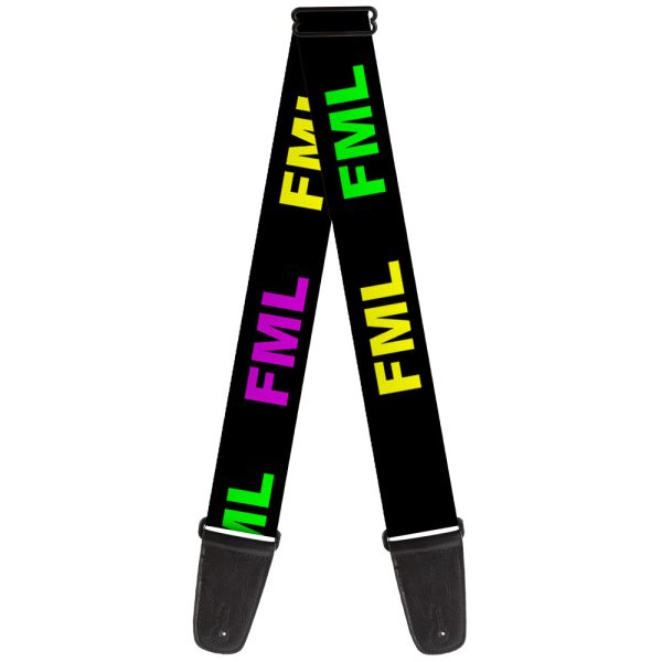 Guitar Strap - FML Black Yellow Green Purple For Cheap