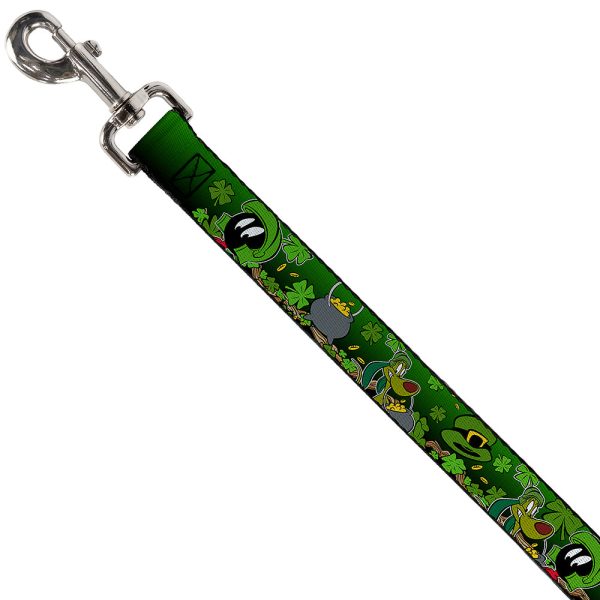 Dog Leash - Marvin the Martian & K-9 Poses Clovers Greens Cheap - Image 2