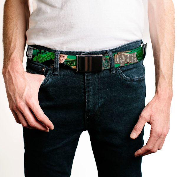 Chrome Buckle Web Belt - Draco Malfo Poses DRACO MALFO SLYTHERIN Webbing For Discount - Image 2