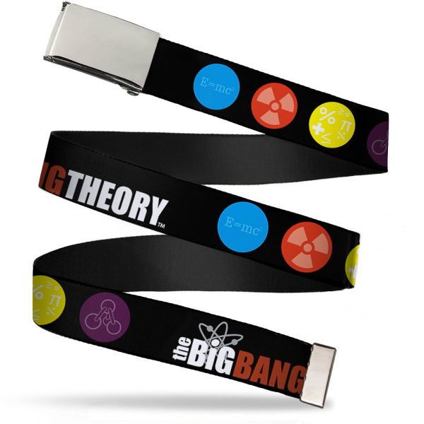 Chrome Buckle Web Belt - THE BIG BANG THEORY DNA Atom E Radiation Black Webbing For Discount