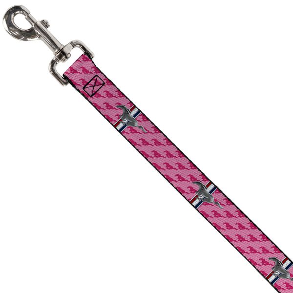 Dog Leash - Ford Mustang w Bars w Text PINK LOGO REPEAT Online Sale - Image 2