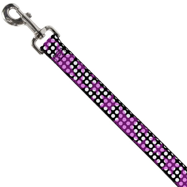 Dog Leash - Eighties Stars1 Black White Fuchsia For Discount - Image 2
