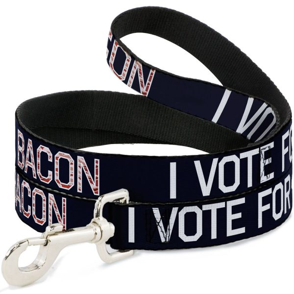 Dog Leash - VOTE FOR BACON Black White Bacon Online Sale